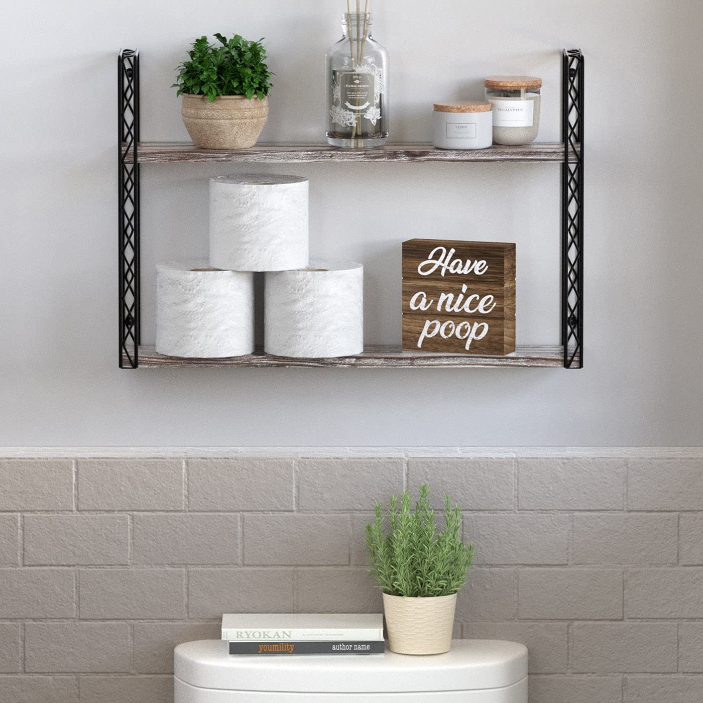 Jackcube Design Bathroom Targa Bagno Legno Bifacciale 13 cm