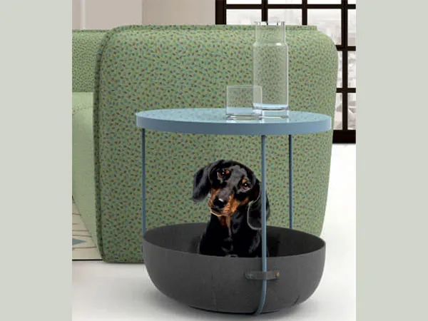 Officinanove Birba coffee table acciaio cesta cuoio