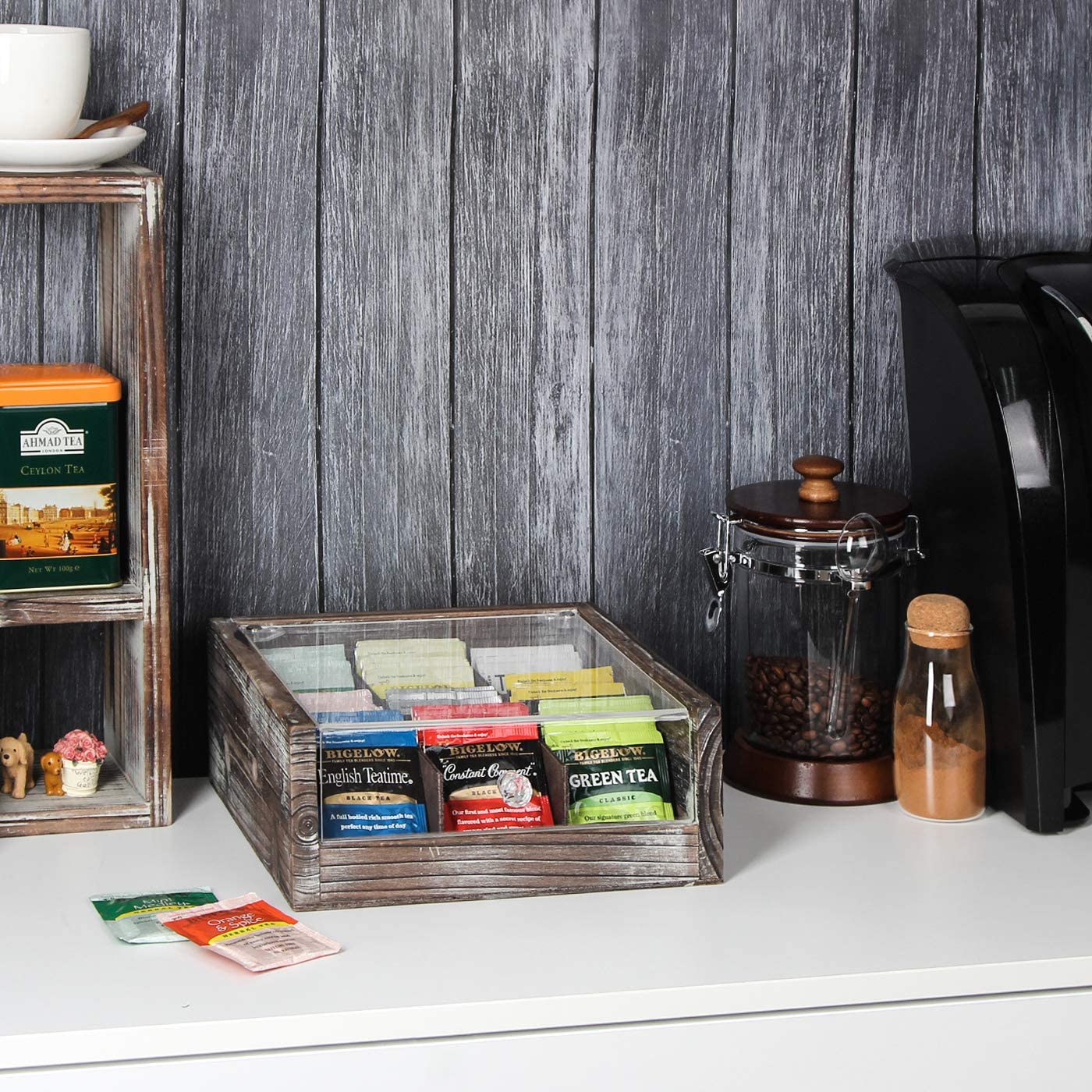 Jackcube Design Kitchen Portabustine Tè 9 Scomparti Legno