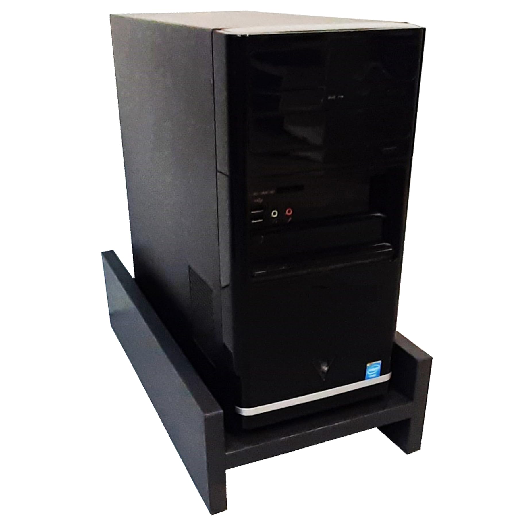 Henor Prese della CPU supporto torre legno 25x45x12 cm grafite