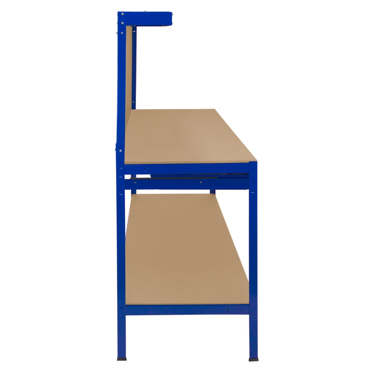 Q-Rax Banchi da Lavoro 120cm banco blu con luce cassetto bacheca
