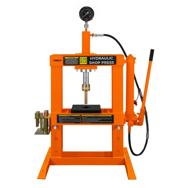 Q-Rax Pressa Idraulica Officina 10 Tonnellate con Manometro