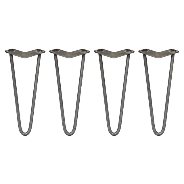 Q-Rax Gambe Tavolo Forcina 30,5cm Acciaio Naturale 4pz 12mm