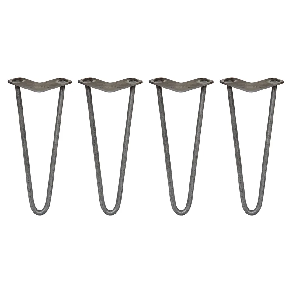 Q-Rax Gambe Tavolo Forcina 30,5cm Acciaio Naturale 4pz 12mm