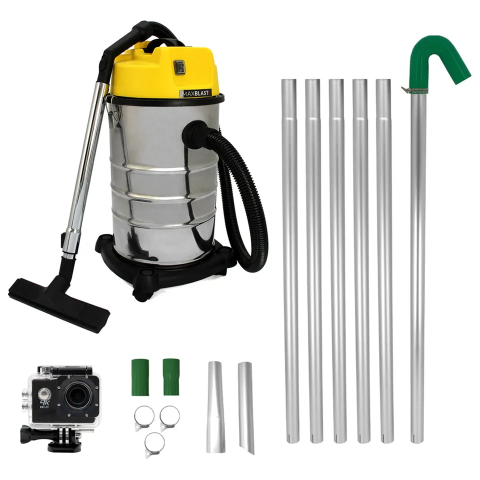 Q-Rax Aspiratore Grondaie 30L 7,2m con Camera 4K