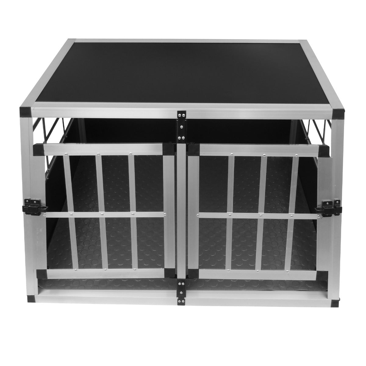 Q-Rax Gabbia Cani Auto Doppia Media Trasportino Alluminio 89 cm