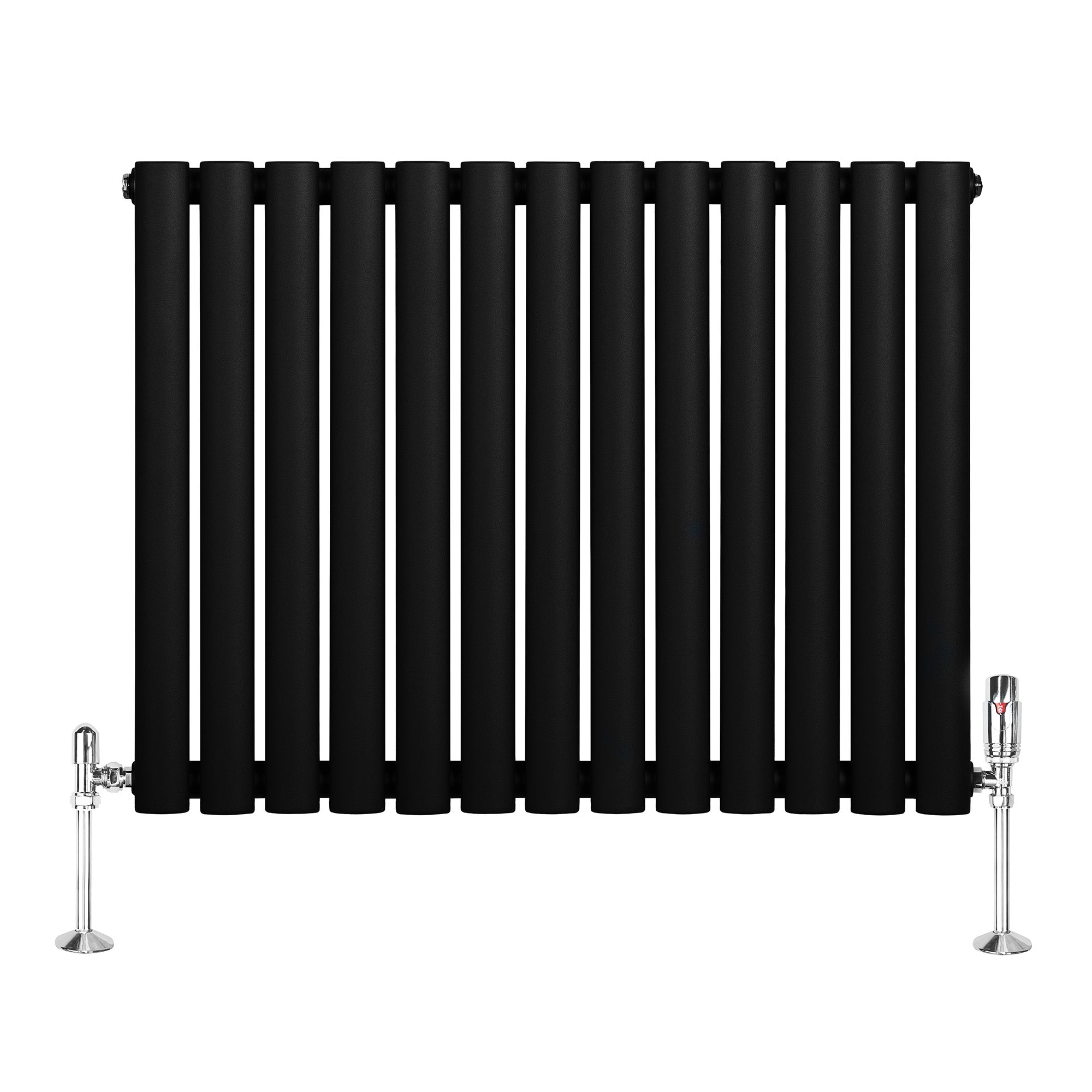 Q-Rax Radiatori Tradizionali Ovale 600x780mm Nero Valvole
