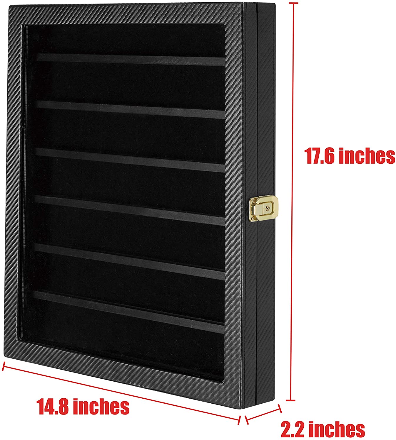 Jackcube Design Display teca monete nera 7 ripiani con vetro