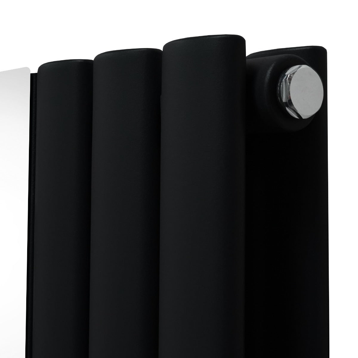 Q-Rax Radiatore Pannello Ovale Specchio 1800x380 Nero