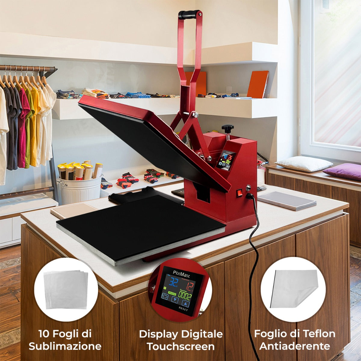 Q-Rax Pressa Termica 50x50cm Sublimazione con Teflon