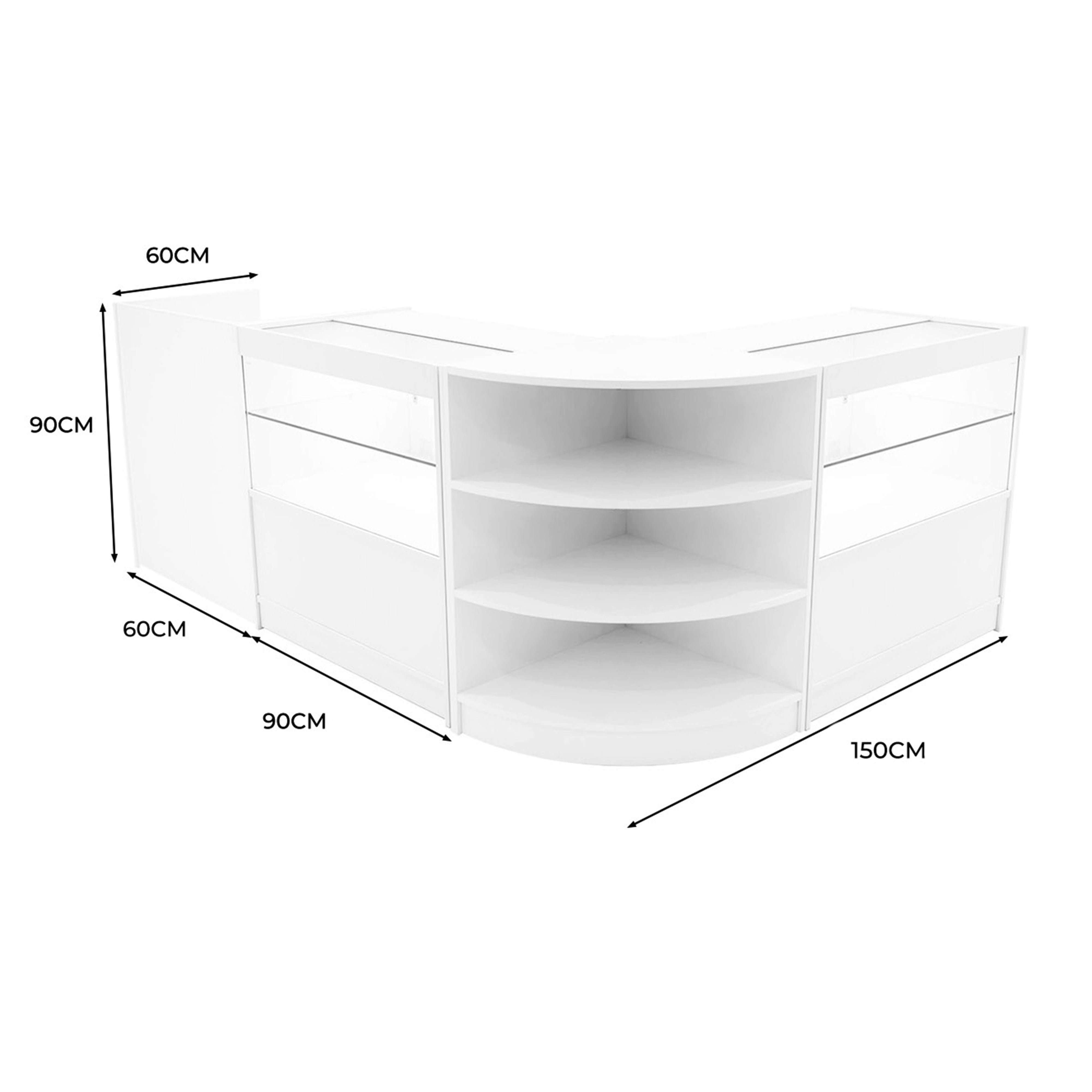 Q-Rax Eclipse set banconi negozio bianco LED C900 LM60 TB60