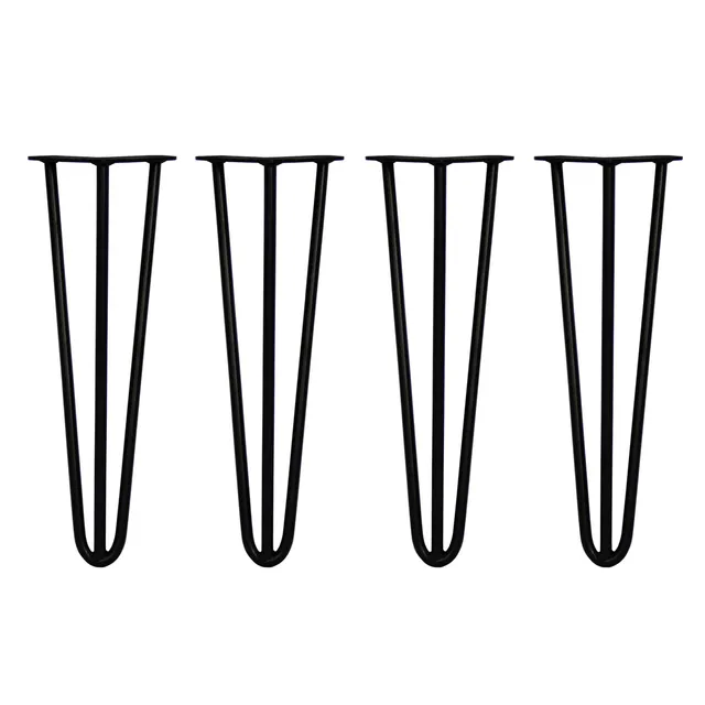 Q-Rax Gambe Tavolo Forcina 40,6 cm Nere 4 Pezzi 12 mm