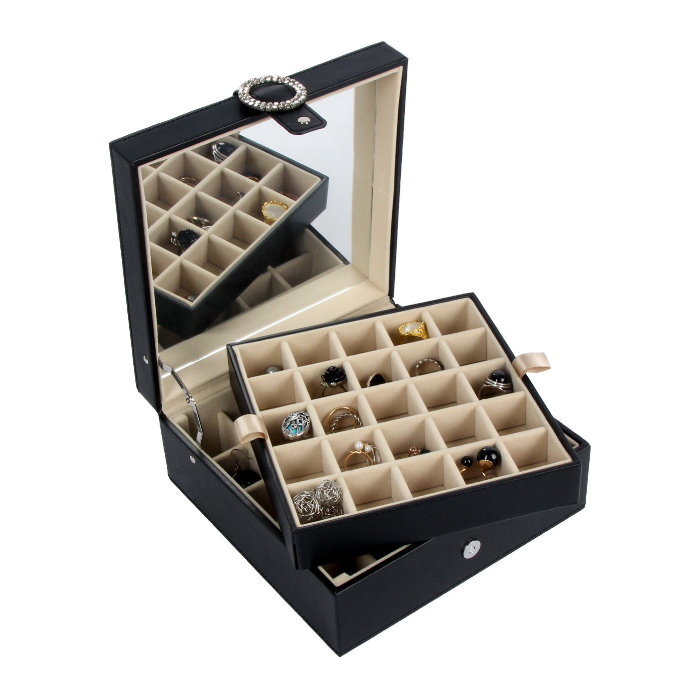 Jackcube Design Makeup & Jewelry Scatola Porta Orecchini Nero 50 Scomparti