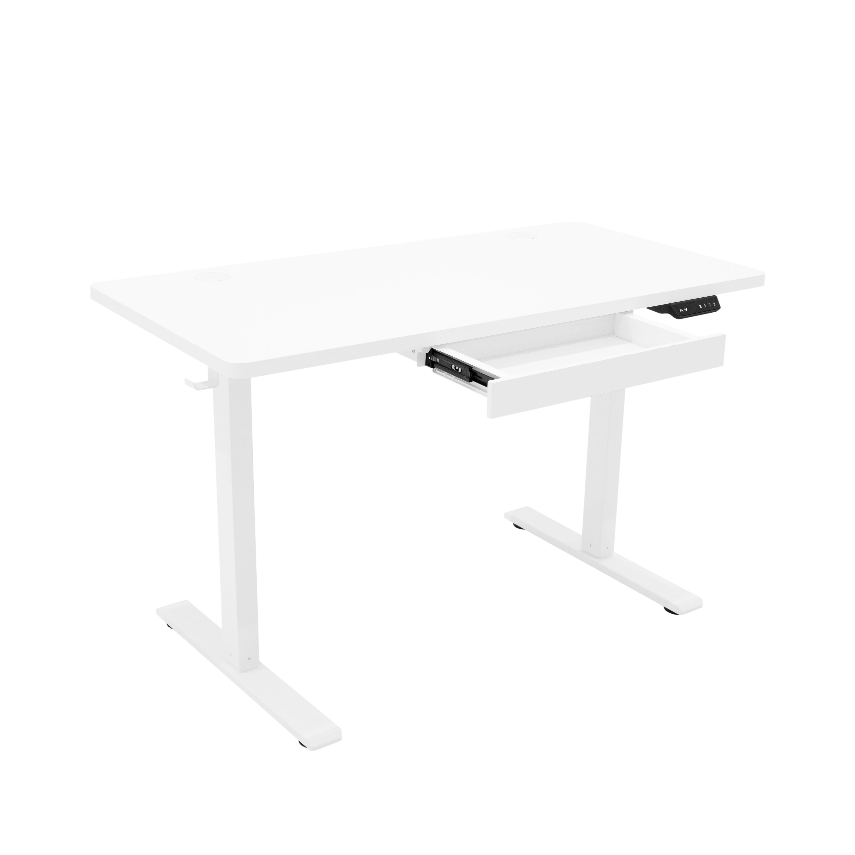 Q-Rax Scrivania Elettrica Regolabile 120x60 Bianca con Cassetto