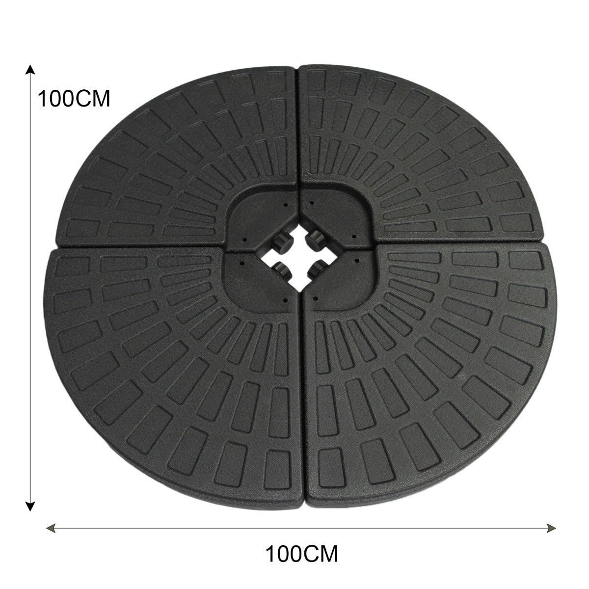 Q-Rax Base Ombrellone a Ventaglio 100x100 cm Grigia