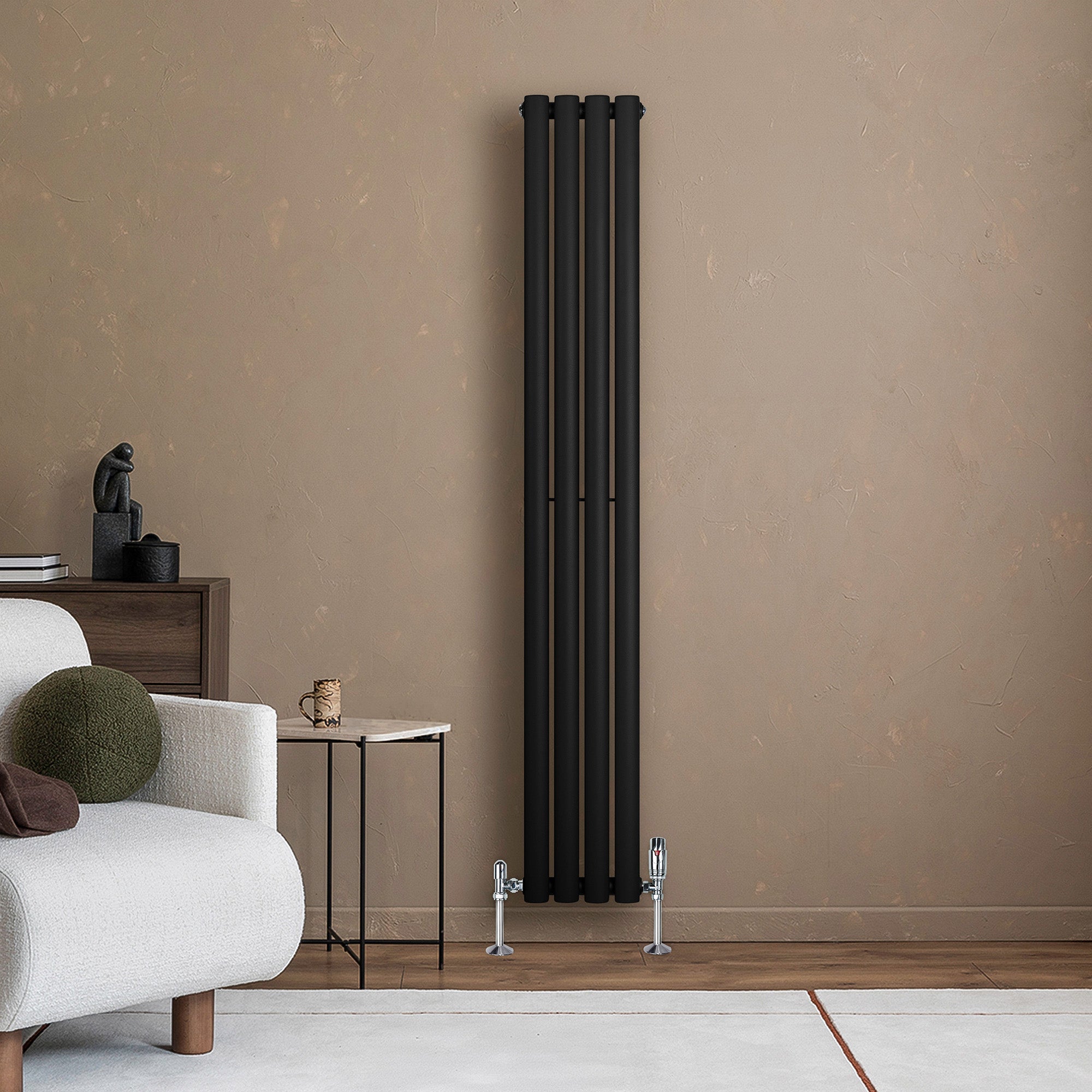 Q-Rax Radiatore Ovale 1600x240 Nero Verticale
