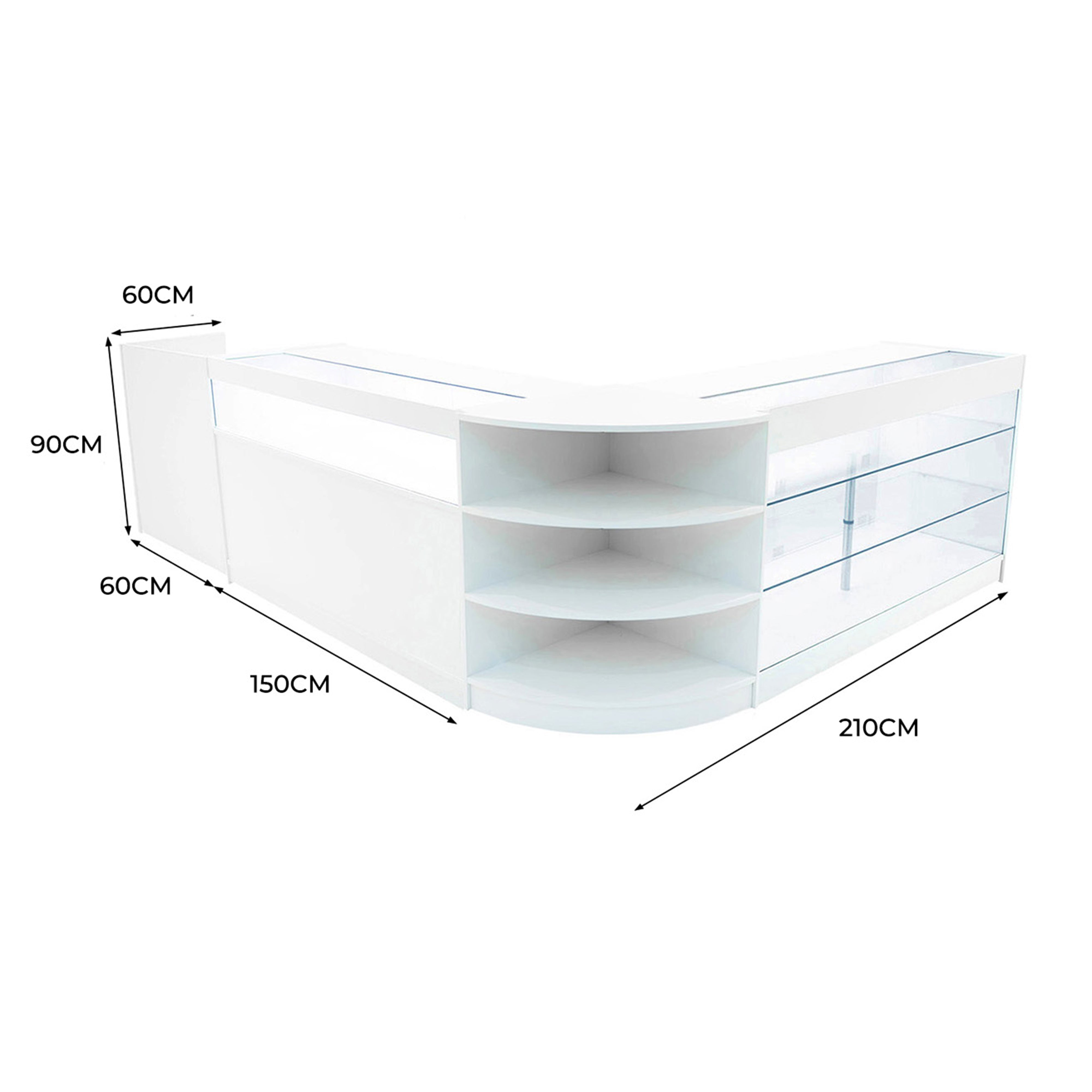 Q-Rax Banconi da Negozio Set Hyperion LED Bianco K1500 B1500