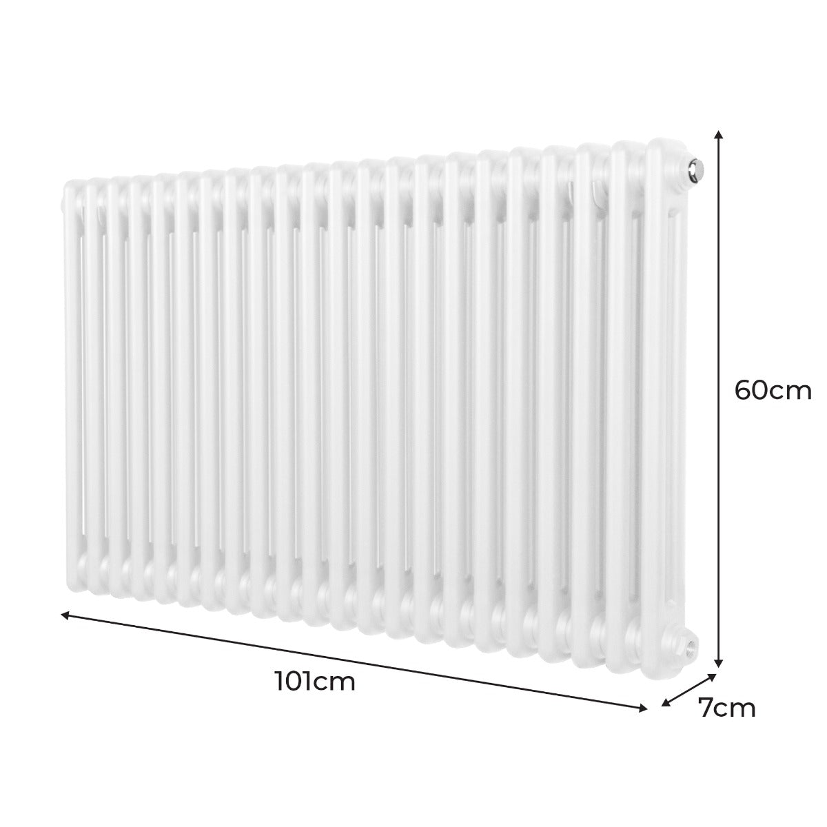 Q-Rax Radiatore Orizzontale 600x1012 Bianco a 2 Colonne