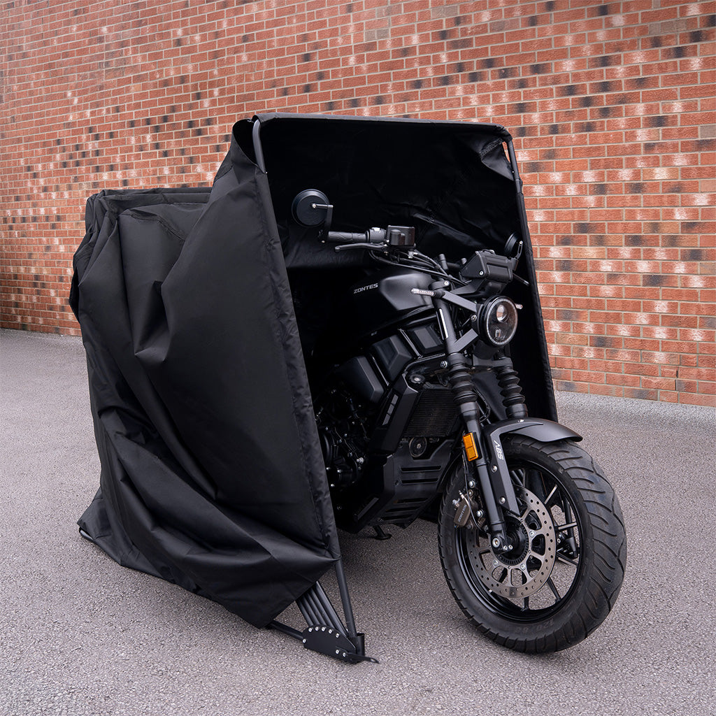 Q-Rax Mobili da Esterno Tenda Moto XL Nero Impermeabile