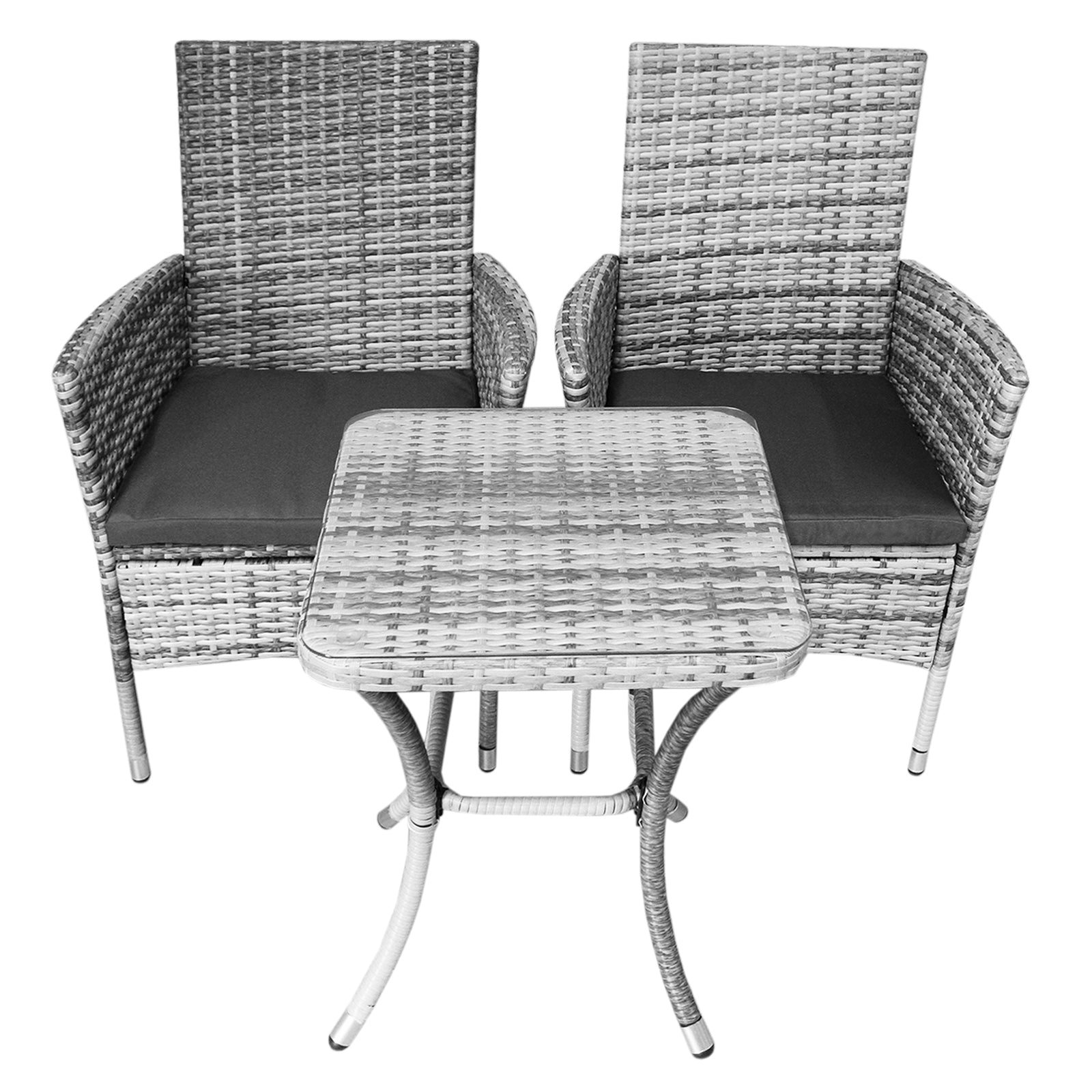 Q-Rax Jardí Set Bistro Giardino Polyrattan 2 Poltrone Tavolino