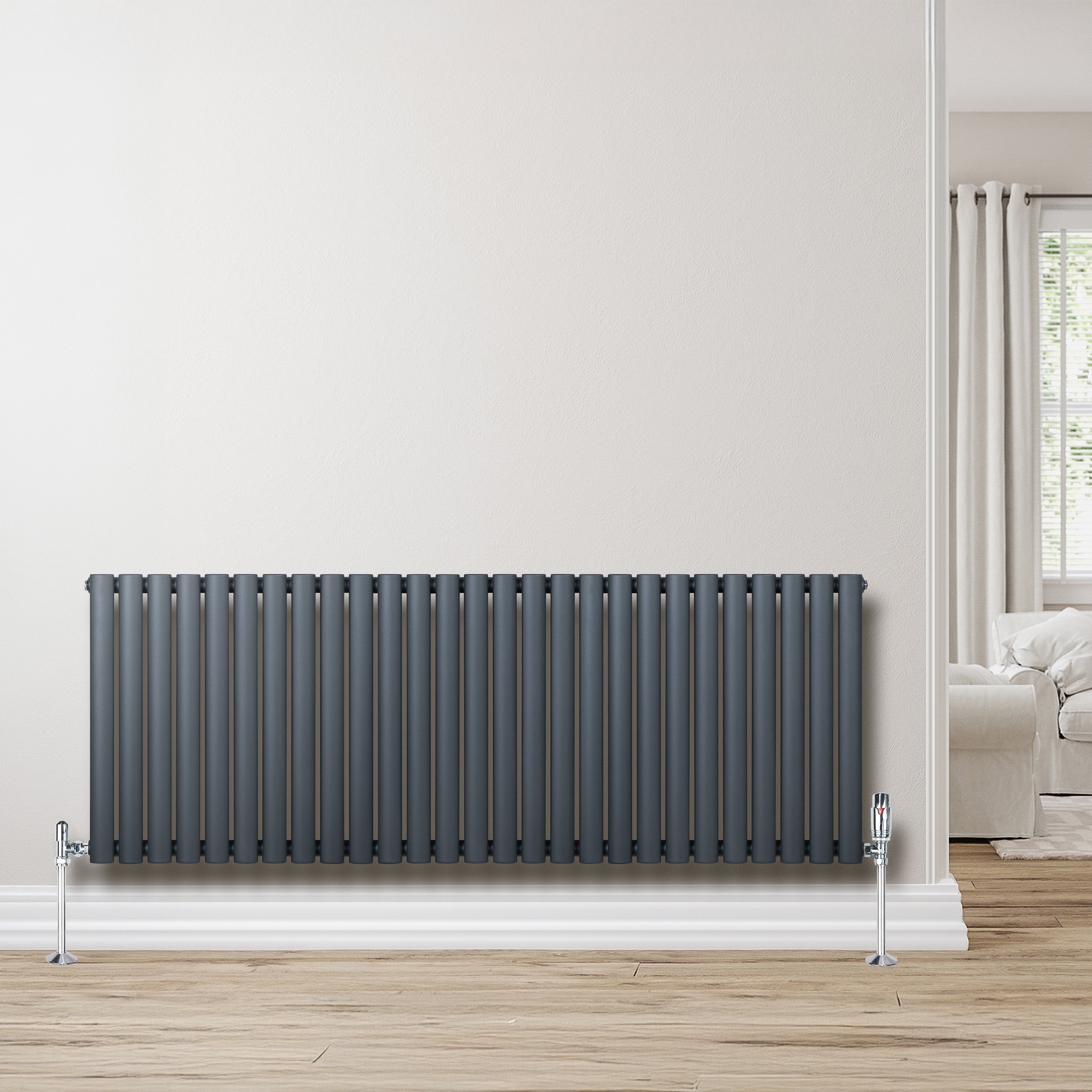 Q-Rax Radiatore Ovale Orizzontale 600x1620 Antracite