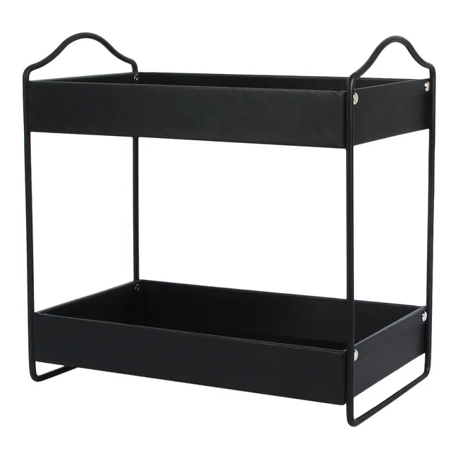 Jackcube Design Bathroom scaffale 2 ripiani nero pelle