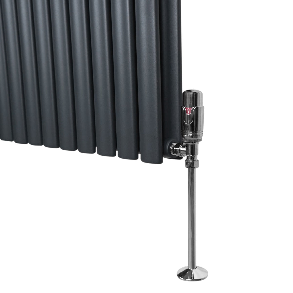 Q-Rax Radiatore Ovale 1600x360 Antracite con Valvole TRV
