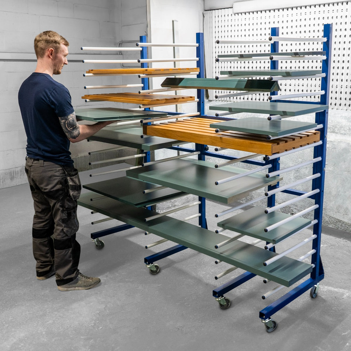 Q-Rax Strumenti da Banco Carrello Asciugatura Vernici 5 Pezzi