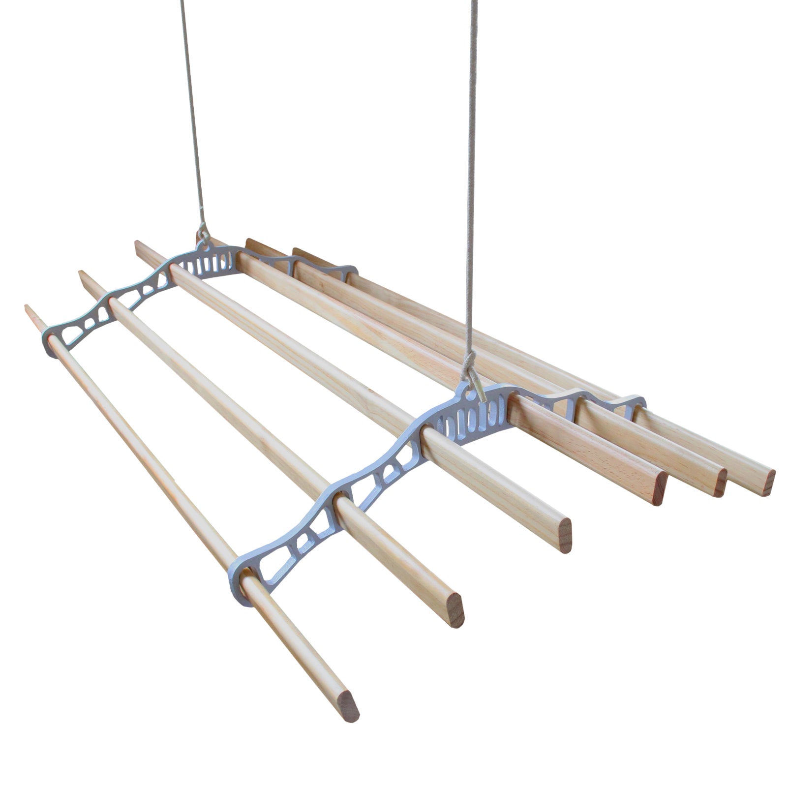 Q-Rax Stendibiancheria Soffitto Bianco 240cm Legno 6 Aste