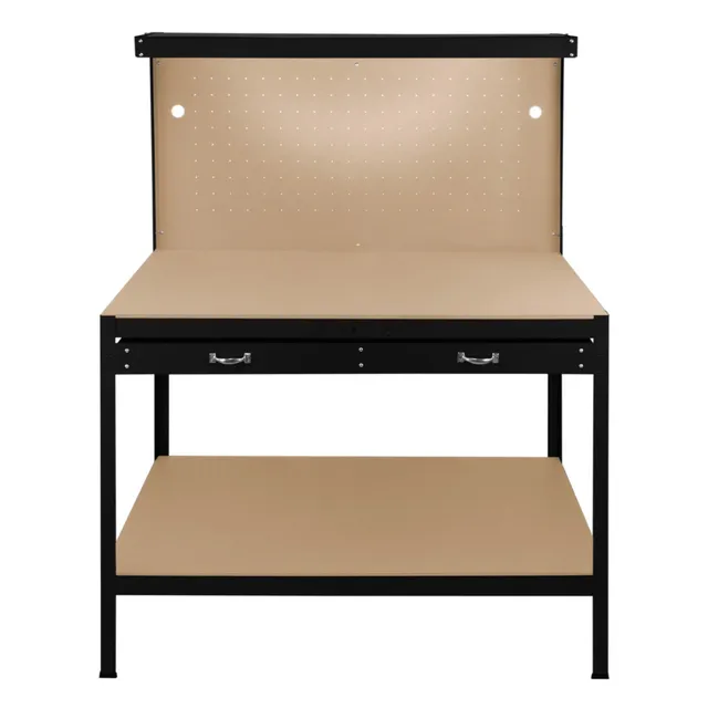Q-Rax Banchi da Lavoro 120cm Banco Nero con Luce e Cassetto