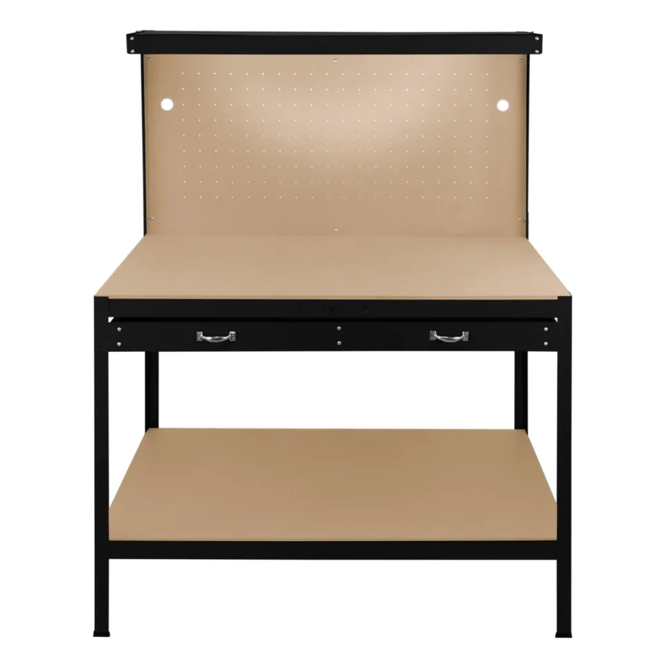 Q-Rax Banchi da Lavoro 120cm Banco Nero con Luce e Cassetto
