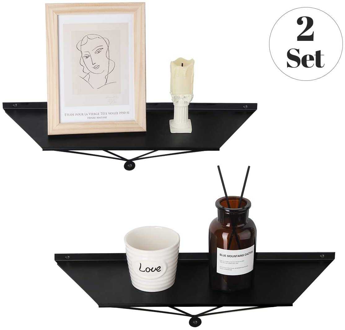 Jackcube Design Living Room mensole parete nere set 2 metallo