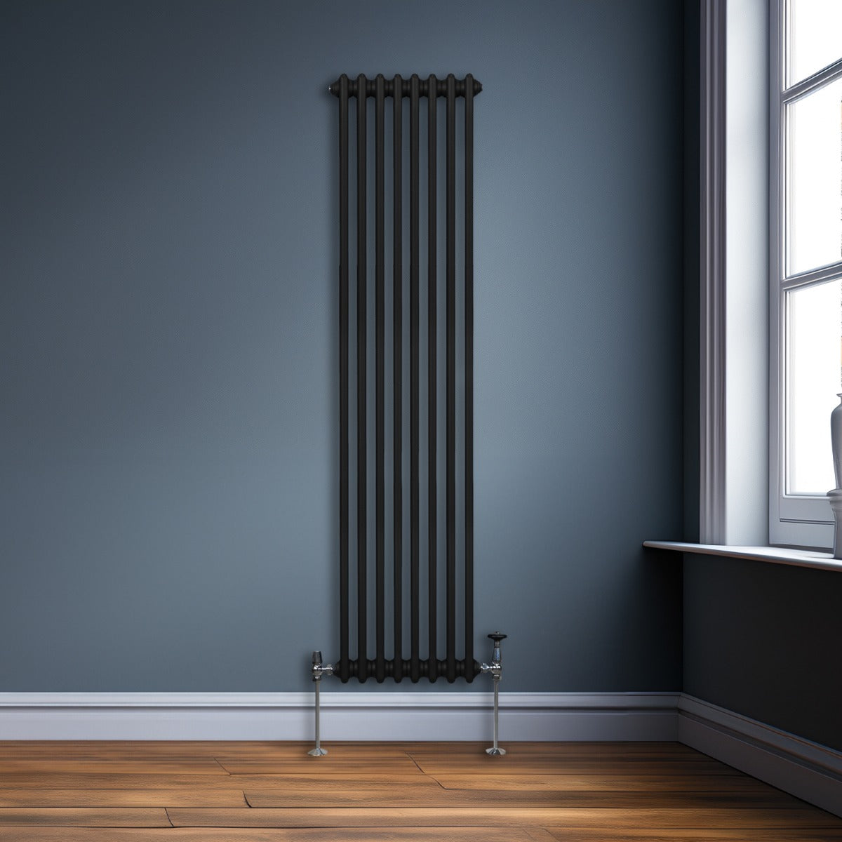 Q-Rax Radiatori Tradizionali 1800x382 mm termosifone nero 2 colonne
