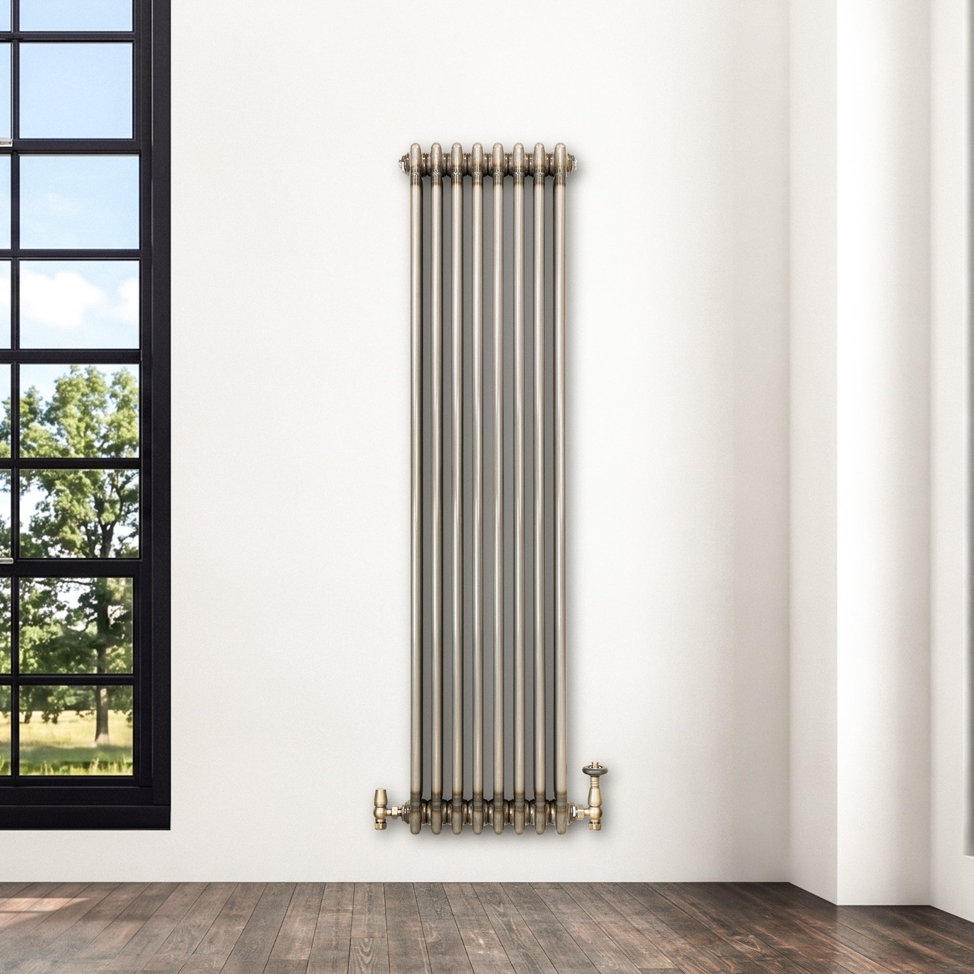 Q-Rax Radiatore 3 Colonne 1500x380mm metallo grezzo verticale