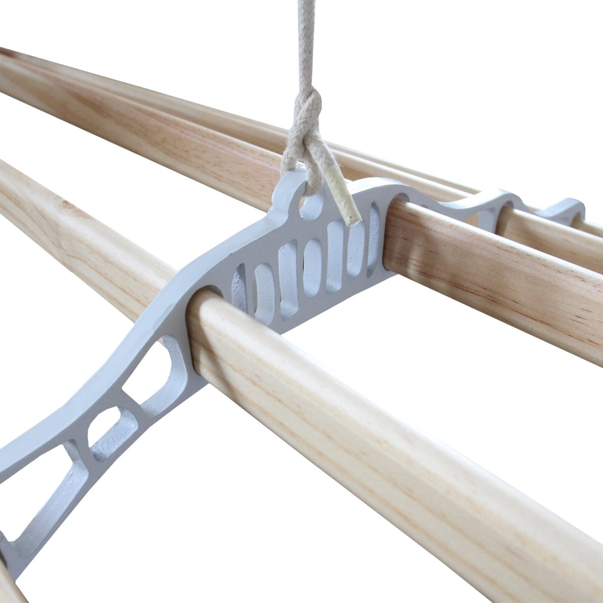 Q-Rax Stendibiancheria Soffitto Bianco 240cm Legno 6 Aste