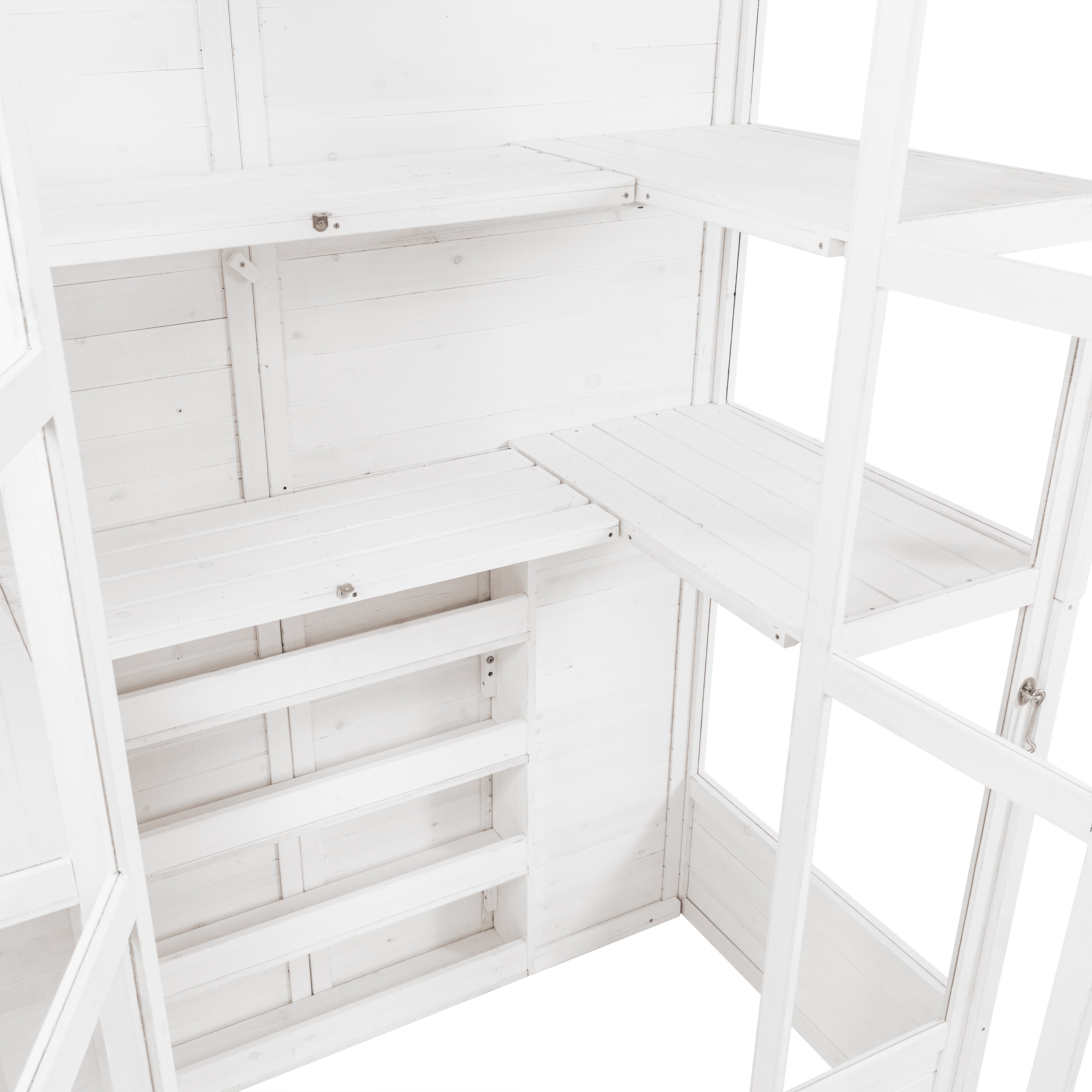 Q-Rax Serra Vittoriana Giardino Bianca 152x61cm Legno Ripiani