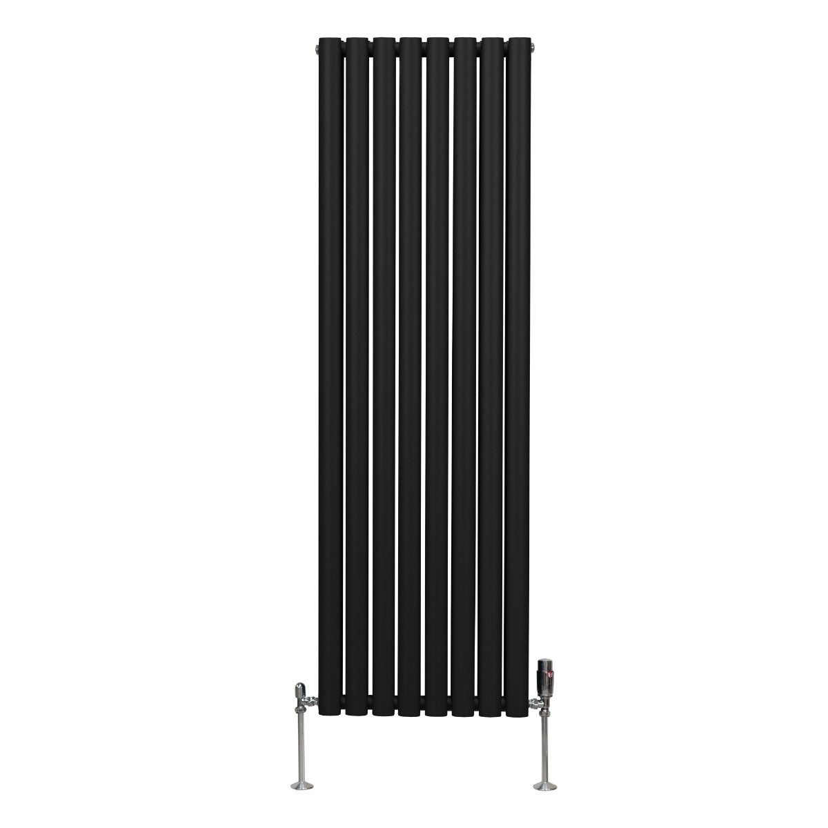 Q-Rax Radiatore Colonna Ovale Nero 1600x480 Valvole TRV