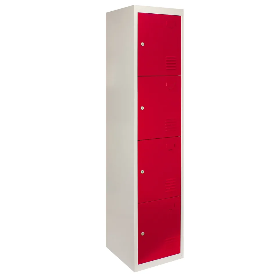 Q-Rax Strumenti Banco Armadietto 4 Porte Rosse 180 cm