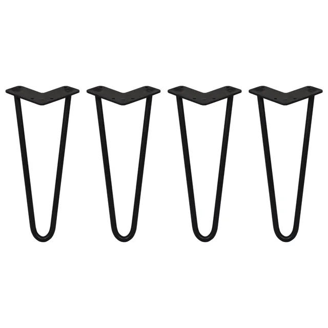 Q-Rax Gambe Per Tavoli Forcina 30.5cm Nero 2 Rebbi 12mm 4pz