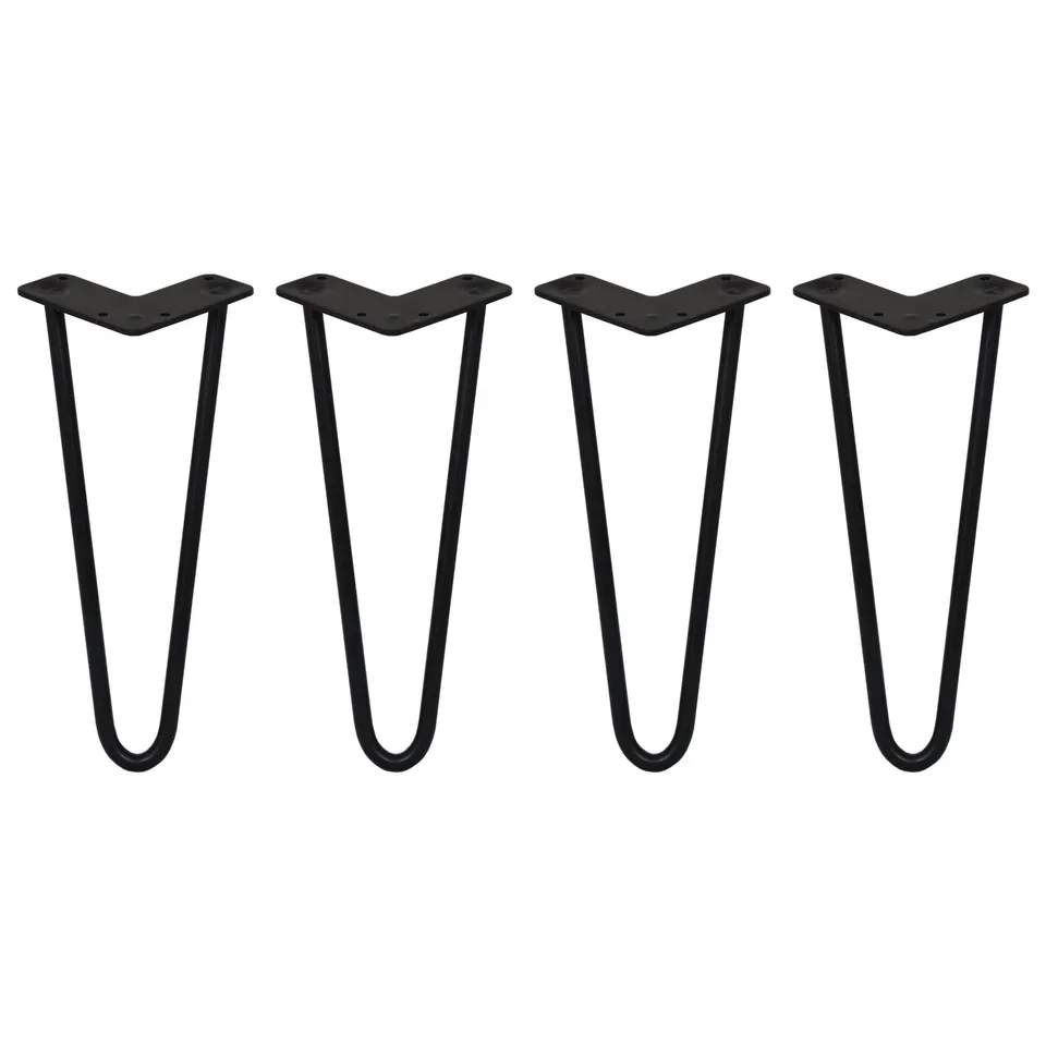 Q-Rax Gambe Per Tavoli Forcina 30.5cm Nero 2 Rebbi 12mm 4pz