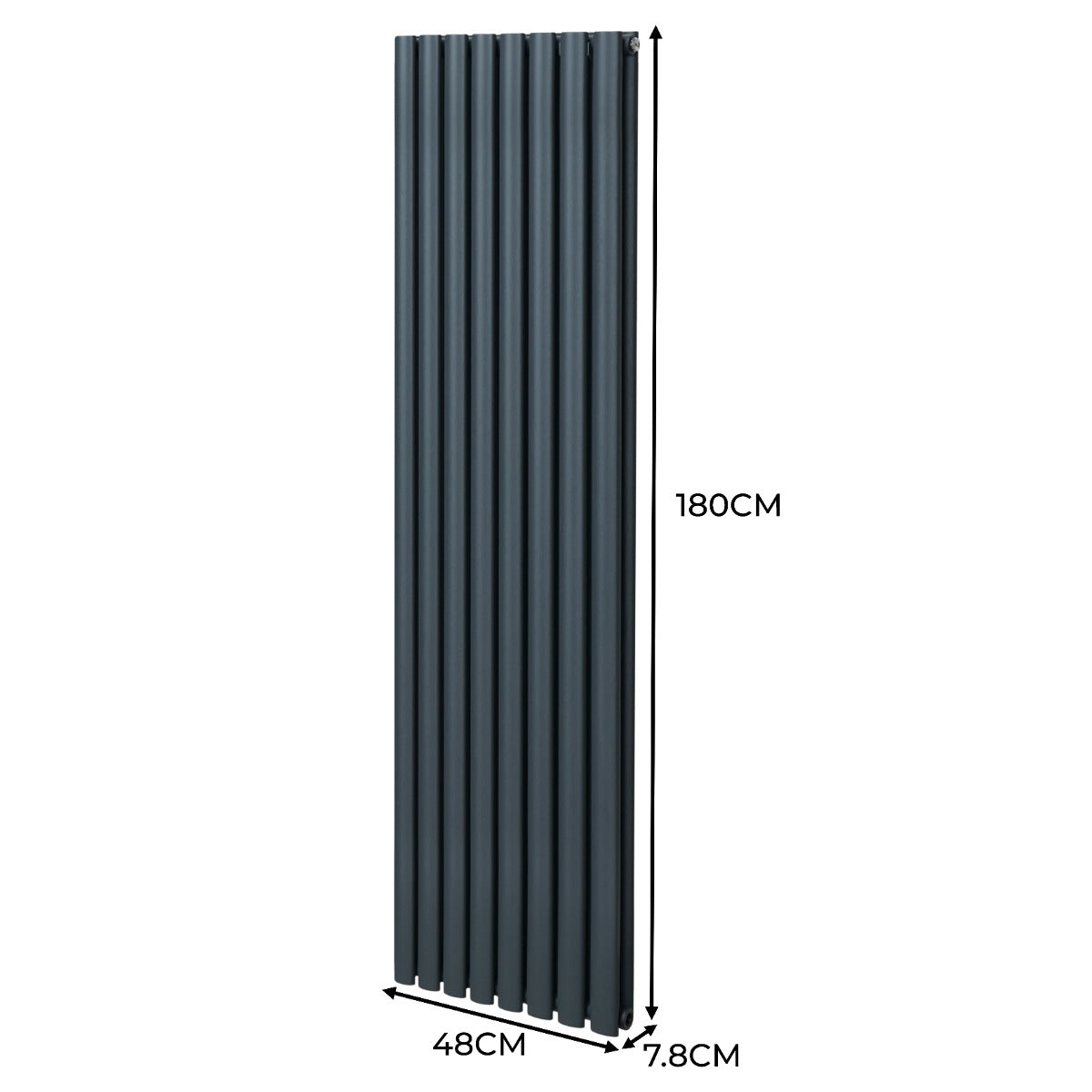 Q-Rax Radiatori Tradizionali 1800x480 radiatore antracite con valvole