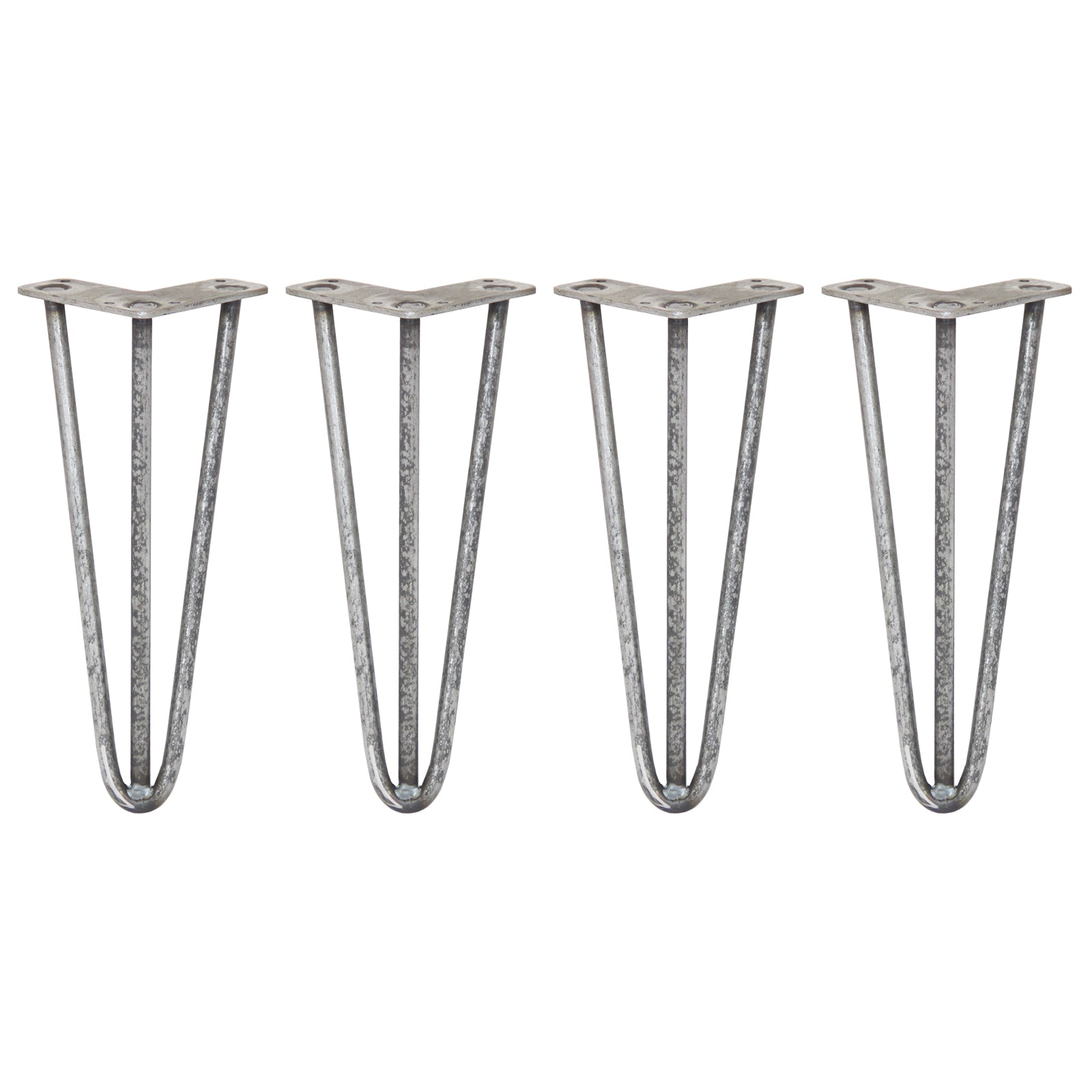 Q-Rax Gambe Per Tavoli Forcina 30,5cm Acciaio 4 Pezzi 3 Rebbi