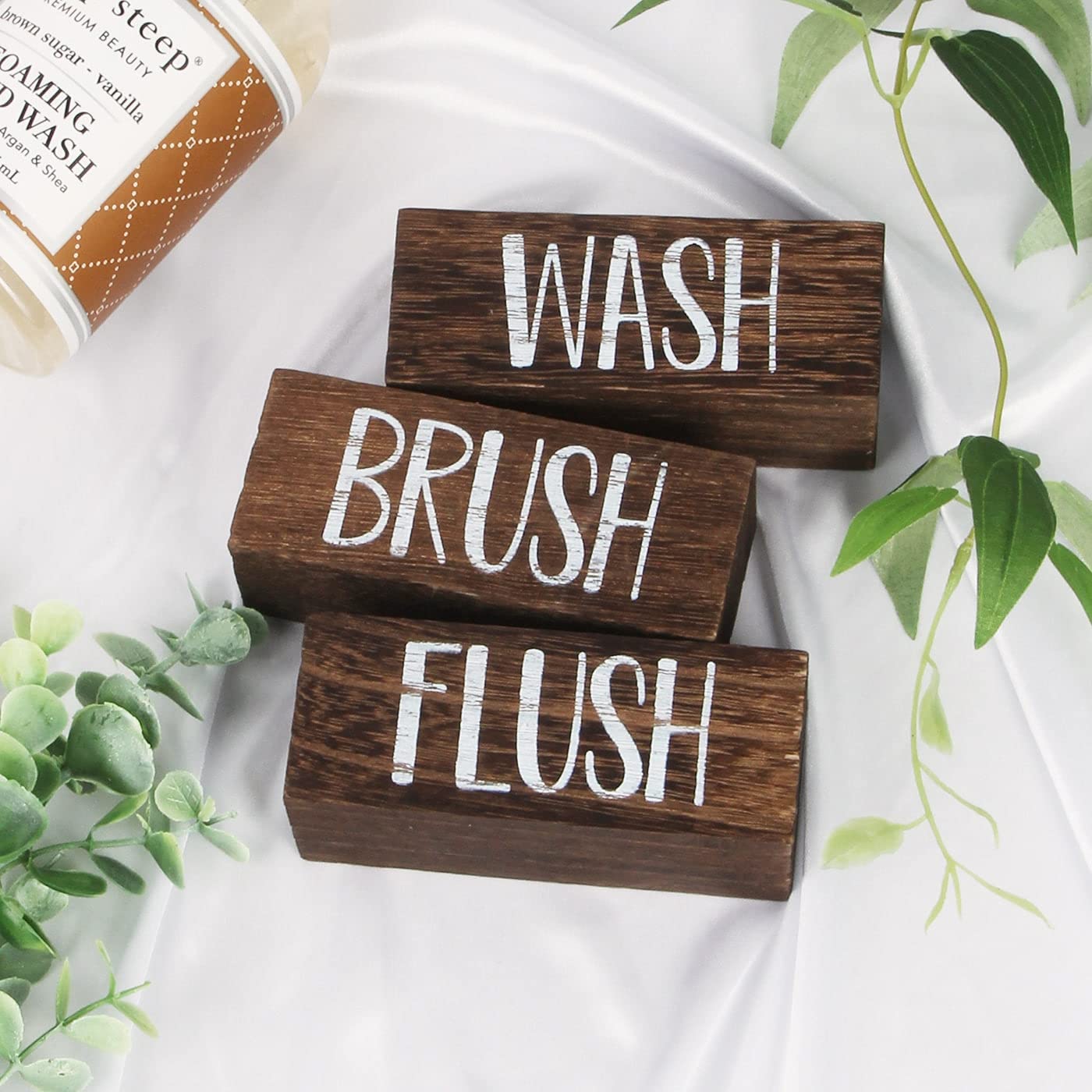 Jackcube Design Bathroom Wash Brush Flush scatola bagno legno 3 pezzi