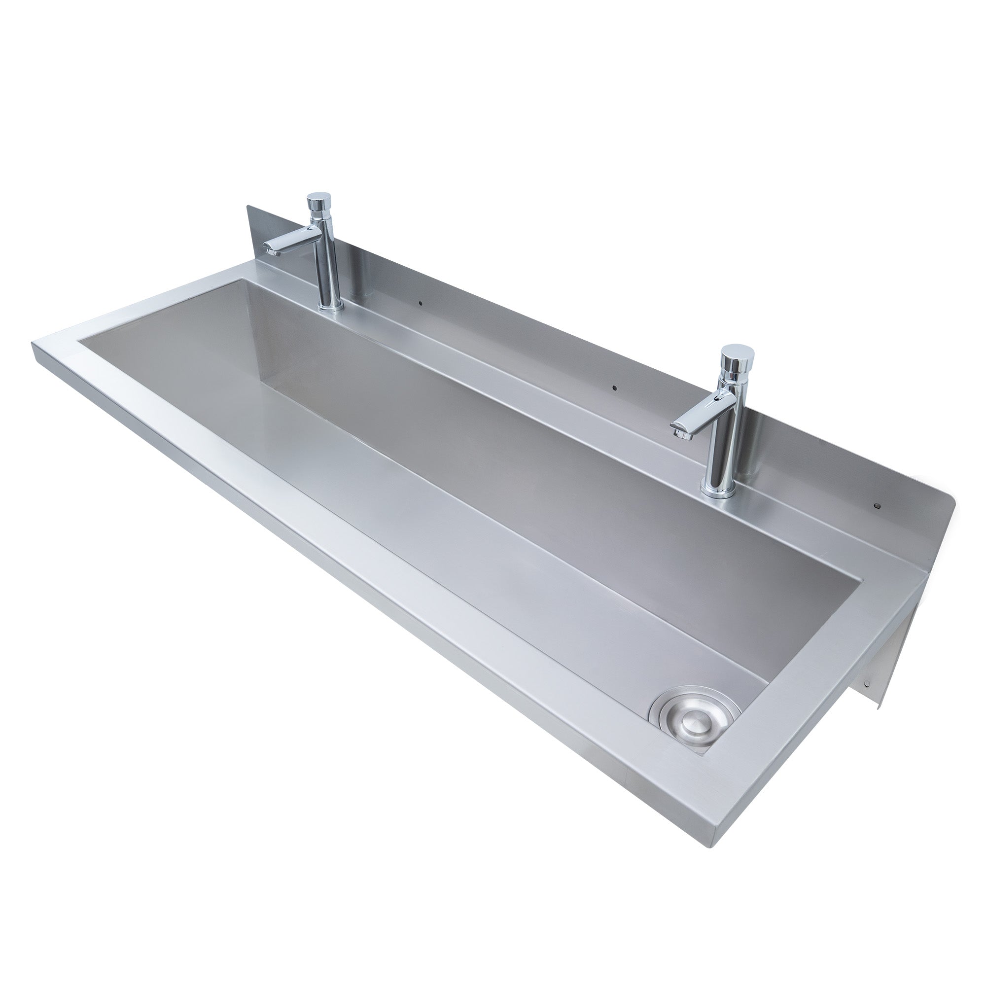 Q-Rax Lavabo Acciaio Inox 120 cm da Parete con Miscelatore