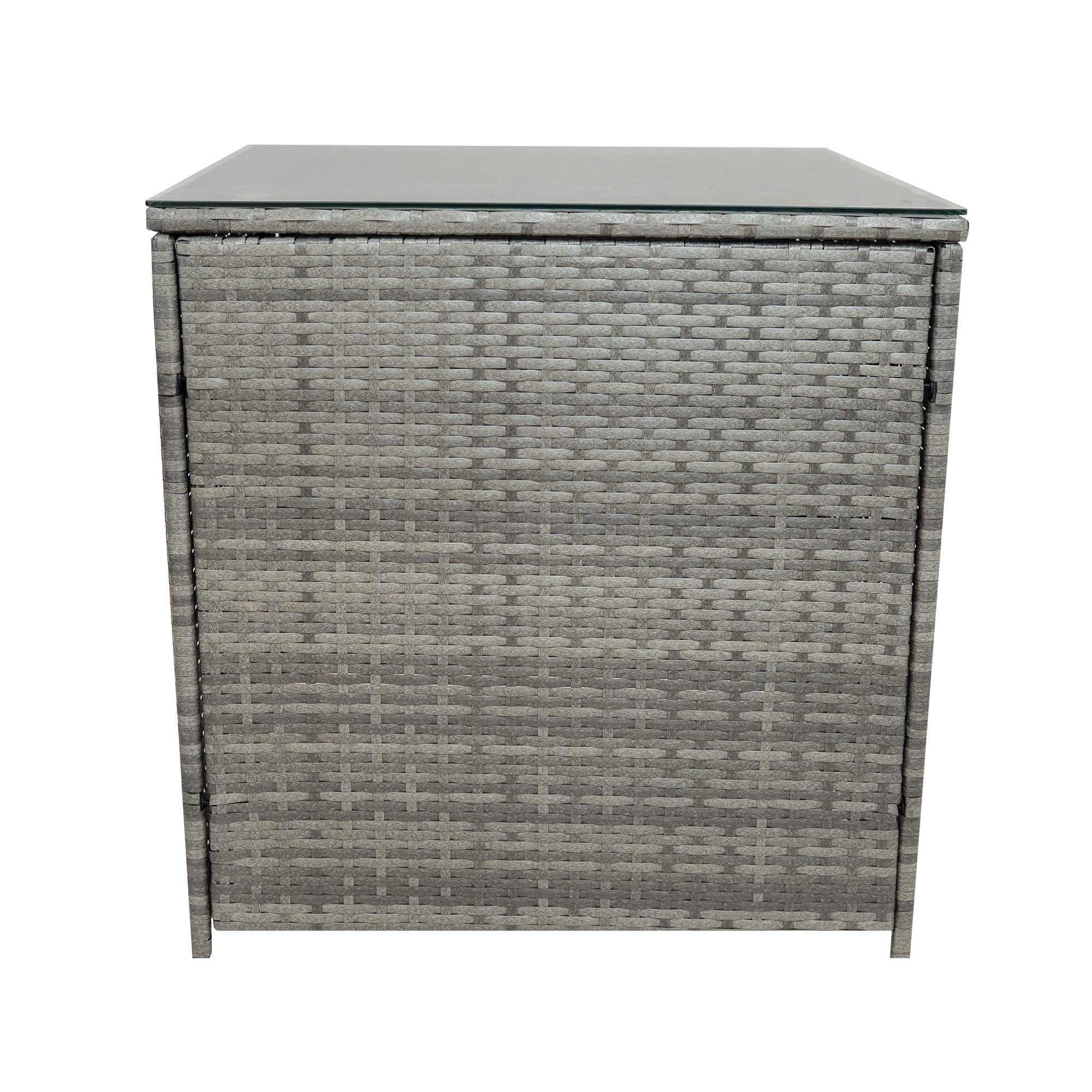 Q-Rax Set Mobili Giardino Rattan 11 Posti Grigio con Tavolo Firepit