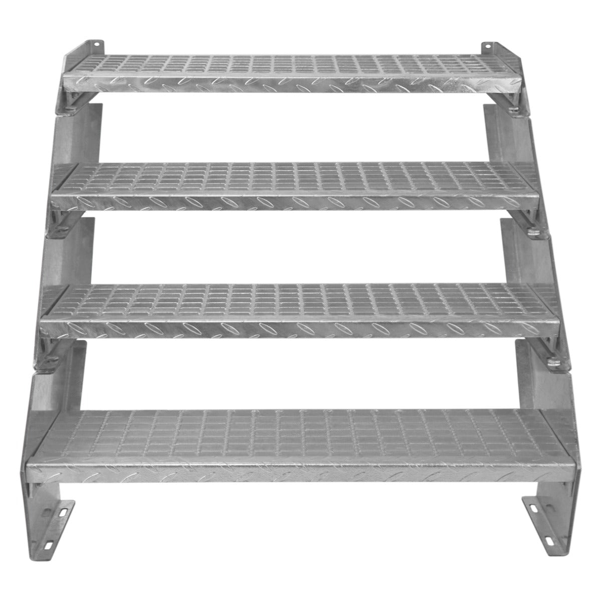 Q-Rax Scala Zincata 4 Gradini 900mm Componibile Acciaio