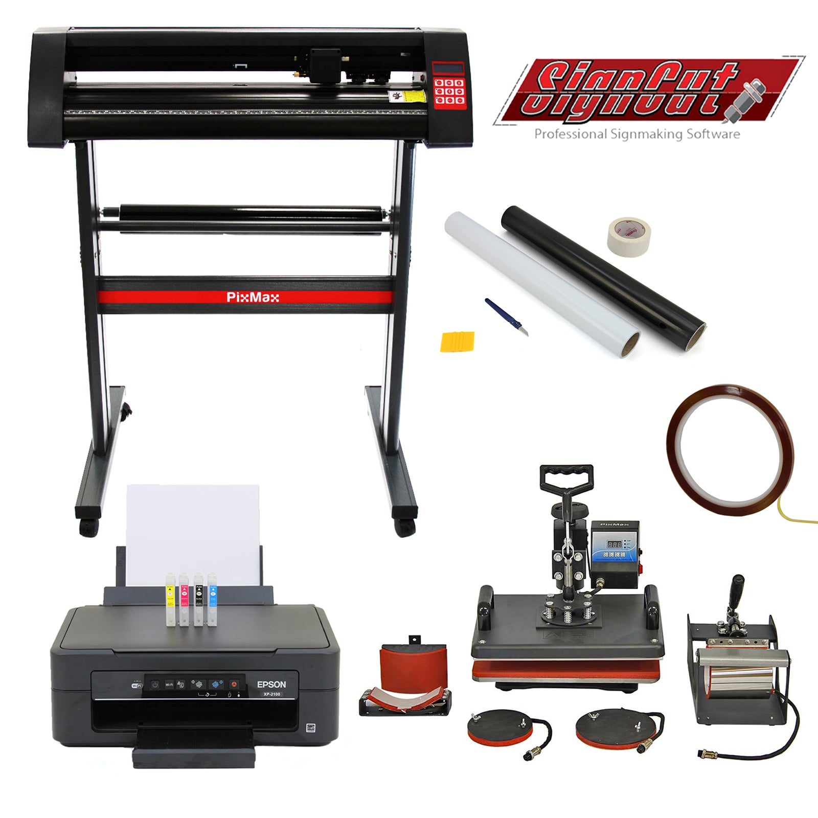 PixMax Pressa a Caldo 5 in 1 Plotter 720 mm Kit Sublimazione