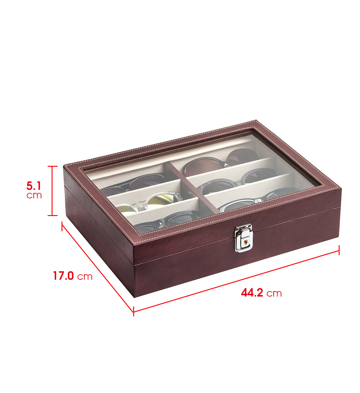 Jackcube Makeup & Jewelry Porta Occhiali Marrone 8 Scomparti
