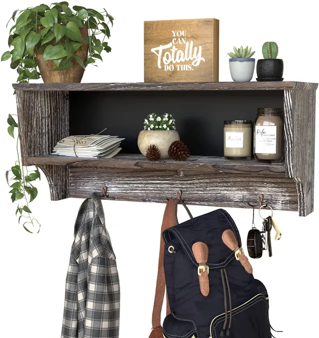 Jackcube Design Entryway Mensola Appendiabiti 3 Ganci Doppi