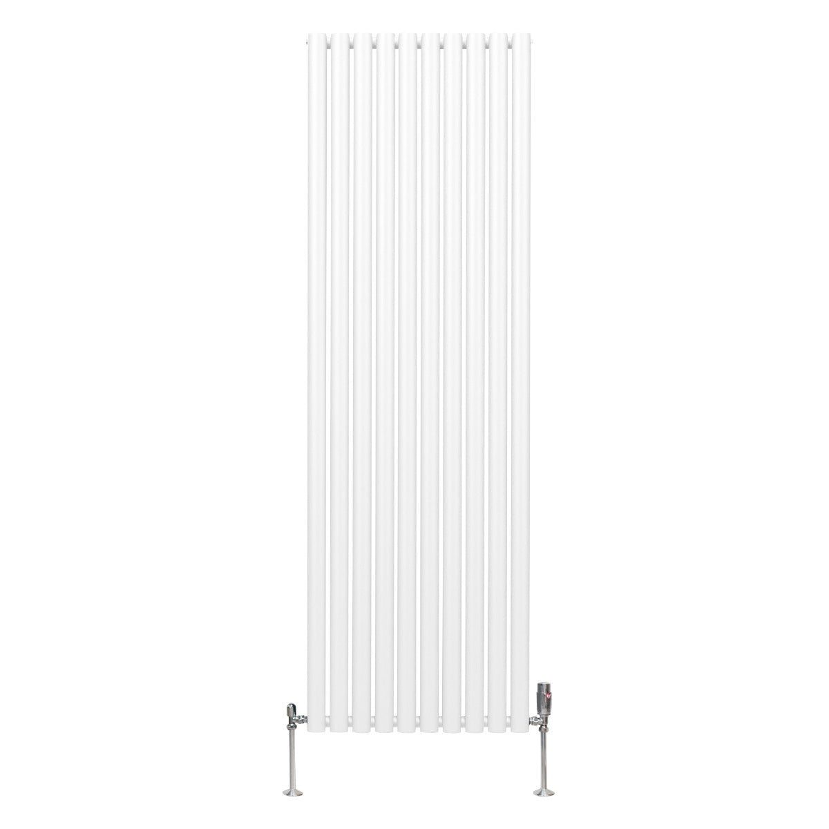 Q-Rax Radiatore Colonna Ovale 1800x600 Bianco con Valvole TRV